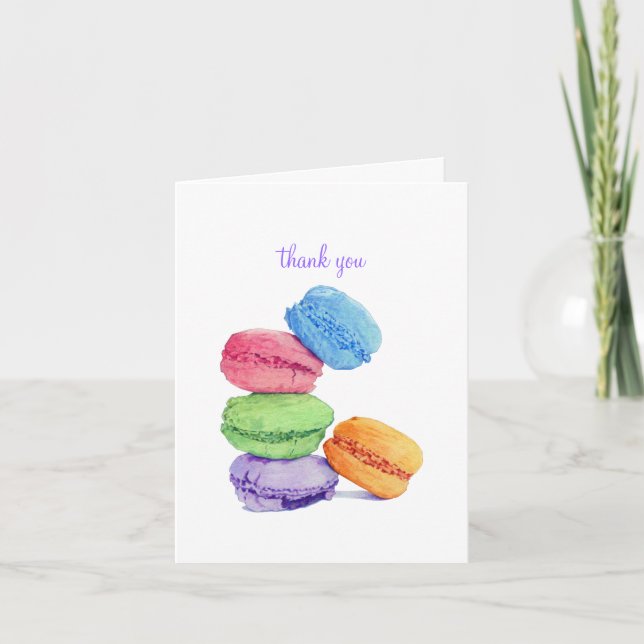 Tarjeta De Agradecimiento 5 Macarons (tarjeta de nota) (Anverso)