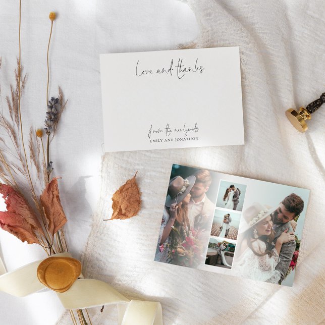 Tarjeta De Agradecimiento 5 Nombre de foto Boda de escritura recién casada A (Subido por el creador)