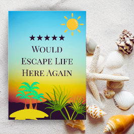 Tarjeta De Agradecimiento 5 Star Rental Host Review Editable Guest Sunset 