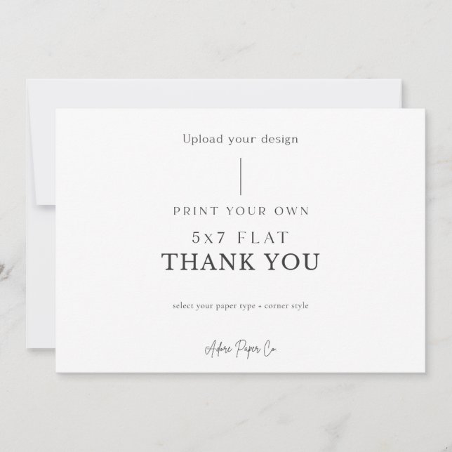 Tarjeta De Agradecimiento 5x7 Plano Gracias: Sube el tuyo (Anverso)