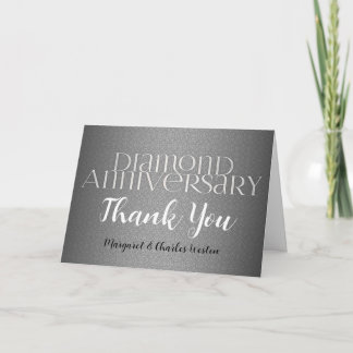 Tarjeta De Agradecimiento 60.ª Boda de Diamantes Annivserario