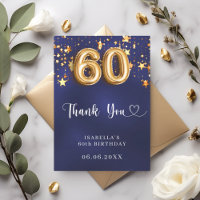 60.º cumpleaños estrellas de oro azul marino