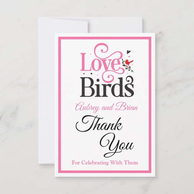 Tarjeta De Agradecimiento 60° Aniversario Amor Aves Personalizadas (Anverso)