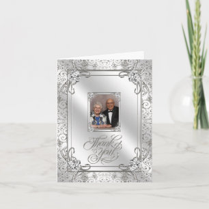 Tarjeta De Agradecimiento 60.o La foto del aniversario de boda le agradece