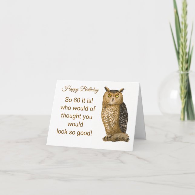 Tarjeta De Agradecimiento 60 year old Birthday Card  (Anverso)