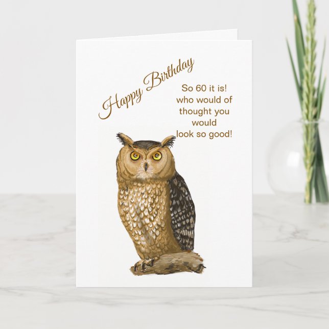 Tarjeta De Agradecimiento 60 year old Birthday Card  (Anverso)