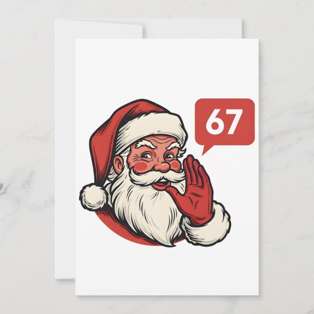 Tarjeta De Agradecimiento 67 Christmas Merry Six Seven Brainrot Santa Claus (Anverso)