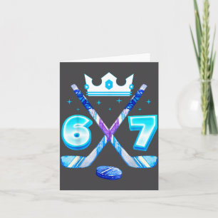 Tarjeta De Agradecimiento 67 Hockey Goteo Divertido Hielo Meme Número Seis S