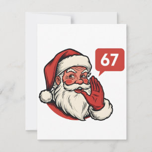 Tarjeta De Agradecimiento 67 Navidad Feliz Seis Siete Santa Claus Cerebro Qu