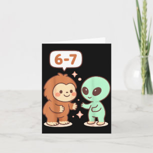 Tarjeta De Agradecimiento 67 Seis Siete Meme Divertido Bigfoot Alien Sasquat