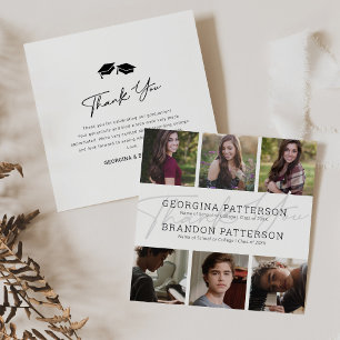Tarjeta De Agradecimiento 6 Graduación conjunta de fotografía