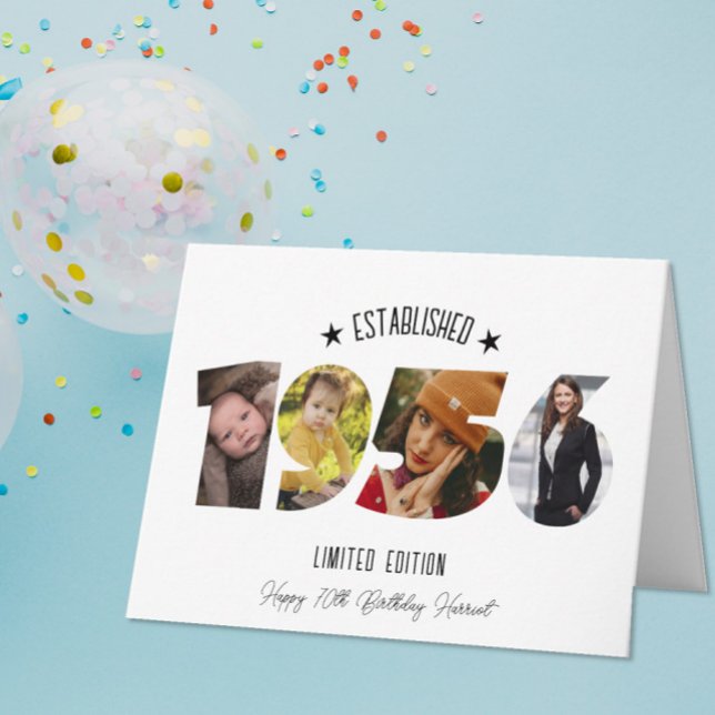 Tarjeta De Agradecimiento 70th birthday Photo Collage established 1956 (Subido por el creador)