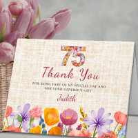 75 cumpleaños - Número floral elegante 75 años