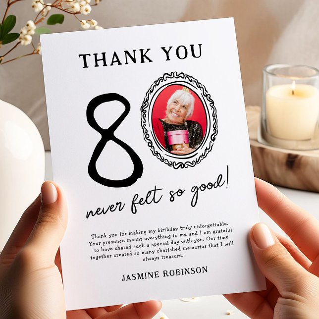 Tarjeta De Agradecimiento 80.ª foto de cumpleaños gracias (Subido por el creador)