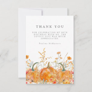 Tarjeta De Agradecimiento 80.º Personalizado de Flor Silvestre de la Fiesta 