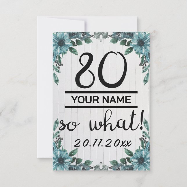 Tarjeta De Agradecimiento 80 Entonces qué - Gracioso cumpleaños 80 (Anverso)