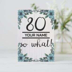 Tarjeta De Agradecimiento 80 ¡Y qué! - Divertido cumpleaños 80