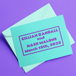 Tarjeta De Agradecimiento 90 púrpura sobre Boda Verde azulado