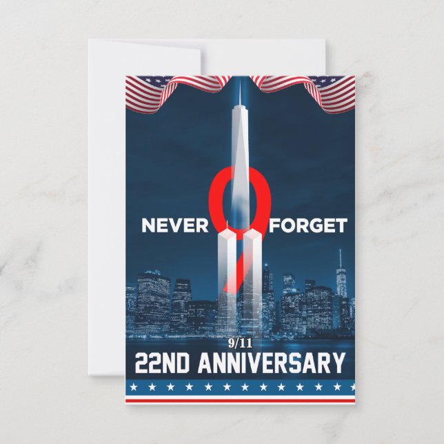 Tarjeta De Agradecimiento 911 Nunca Olvidaremos Recordar 9.11.2001 (Anverso)