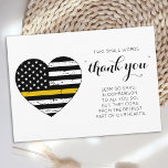 Tarjeta De Agradecimiento 911 policía despachadora delgada de corazón de lín<br><div class="desc">Tarjeta de agradecimiento para despachador de línea de oro delgada - bandera estadounidense con colores de bandera de Dispatcher, diseño angustiado en blanco. Esta tarjeta de agradecimiento de los despachadores es perfecta para agradecer a un despachador de policía, despachadores de incendios, 911 despachadores, y 911 telecomunicaciones, tarjeta de apreciación de...</div>