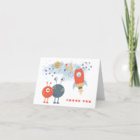 Tarjeta de agradecimiento a Aliens Spaceship Boy B