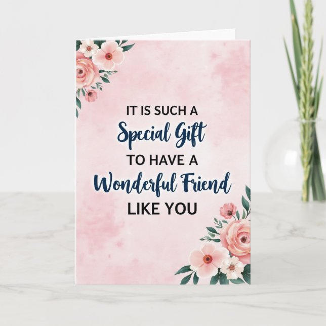 Tarjeta de Agradecimiento a Amigos Florales (Anverso)
