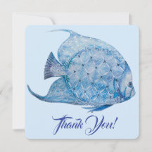 Tarjeta de agradecimiento a Angelfish de Batik Azu