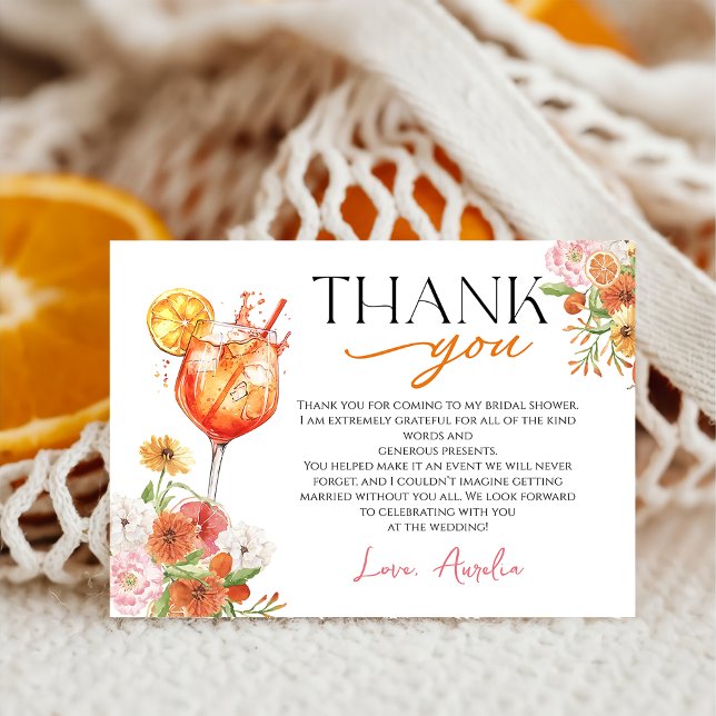 Tarjeta de agradecimiento a Aperol Spritz Bridal S (Subido por el creador)