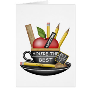 Tarjeta de agradecimiento a Apple Teacup de profes