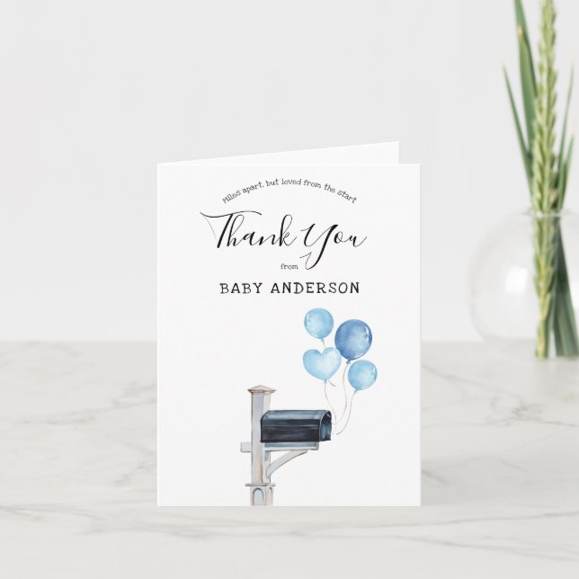 Tarjeta de agradecimiento a Baby Boy Long Distance (Anverso)