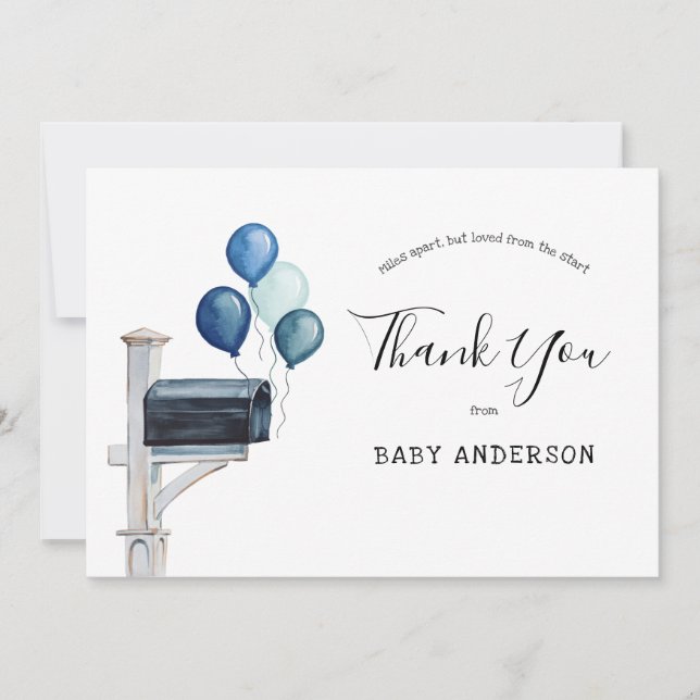 Tarjeta de agradecimiento a Baby Boy Long Distance (Anverso)