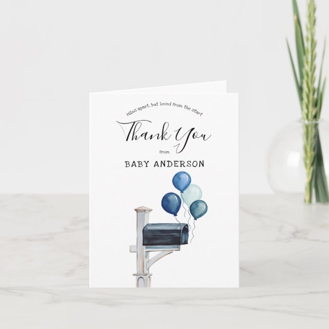 Tarjeta de agradecimiento a Baby Boy Long Distance (Anverso)