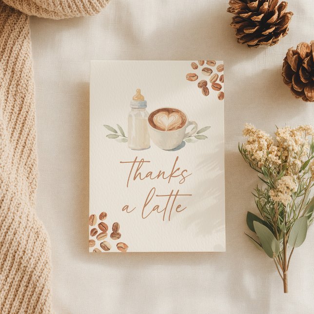 Tarjeta De Agradecimiento A Baby is Brewing Coffee Baby Shower (Subido por el creador)