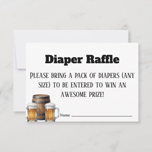 Tarjeta De Agradecimiento A Baby is Brewing Rustic Diaper Raffle Ticket Card (Anverso)