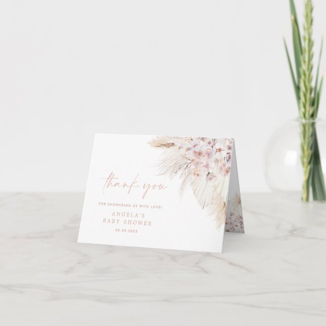 Tarjeta de agradecimiento a Baby Shower, Chica de  (Anverso)