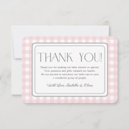 Tarjeta de agradecimiento a Baby Shower, Chica de 