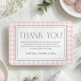 Tarjeta de agradecimiento a Baby Shower, Chica de 