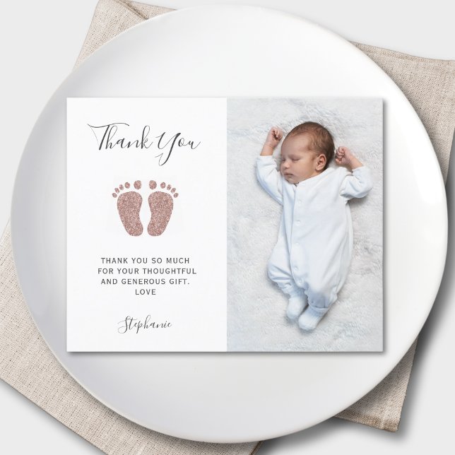 Tarjeta de agradecimiento a Baby Shower Chica de p (Subido por el creador)