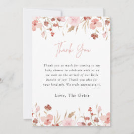 Tarjeta de agradecimiento a Baby Shower, Chica Flo