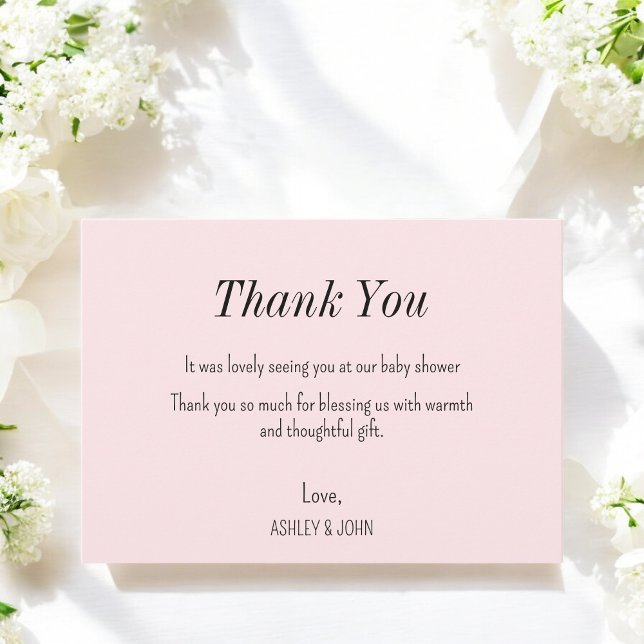 Tarjeta de agradecimiento a Baby Shower Chica Rosa (Subido por el creador)