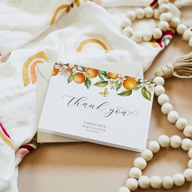 Tarjeta de agradecimiento a Baby Shower Naranjas d (Subido por el creador)