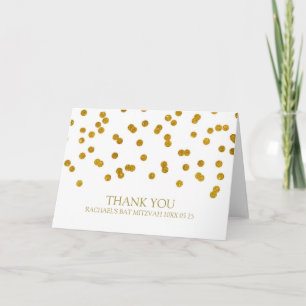 Tarjeta de agradecimiento a Bat Mitzvah Gold Confe