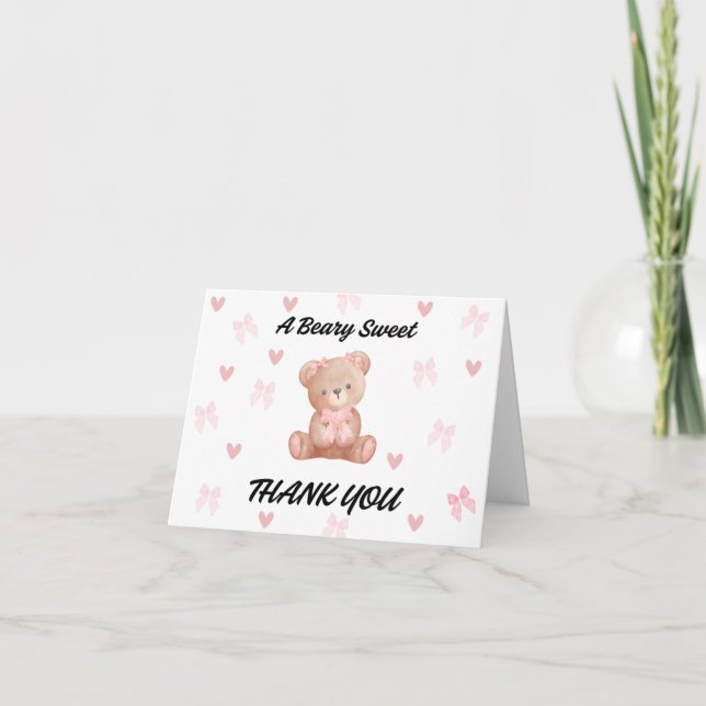 Tarjeta De Agradecimiento A Beary Sweet Thank You Card  (Anverso)