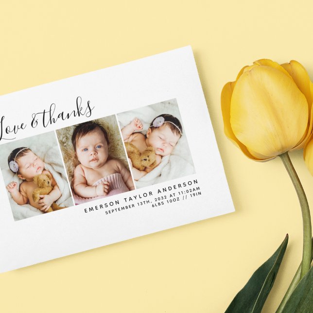 Tarjeta de agradecimiento a bebé de foto Minimalis (Subido por el creador)