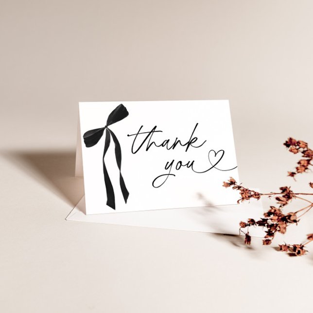 Tarjeta de agradecimiento a Black Bow Bridal Showe (Subido por el creador)
