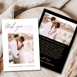 Tarjeta de agradecimiento a Black Gold de Script P