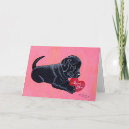 Tarjeta de agradecimiento a Black Labrador Puppy