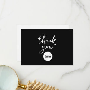 Tarjeta de agradecimiento a Black Logo de Business