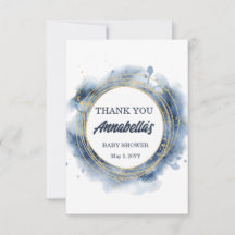 Tarjeta de agradecimiento a Blue Baby Boy Shower