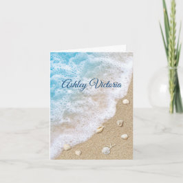 Tarjeta de agradecimiento a Blue Beach Waves Bat M